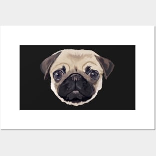 Pug Life on Black Posters and Art